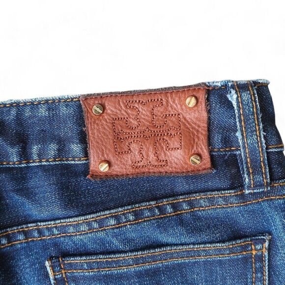 Tory Burch Super Skinny Ombre Medium / Dark Wash Jeans Women's 25 - Picture 8 of 12